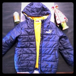 Very Warm Boys Navy PUMA Winter Coat sz 6